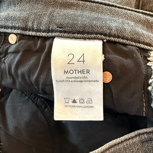 MOTHER The Rascal Sliced up Heel in Digging up Dirt 24 Flare Jeans Grey - Picture 10 of 14